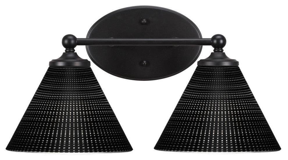 Capri 2-Light Bath Bar, Matte Black/Black Matrix