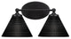 Capri 2-Light Bath Bar, Matte Black/Black Matrix