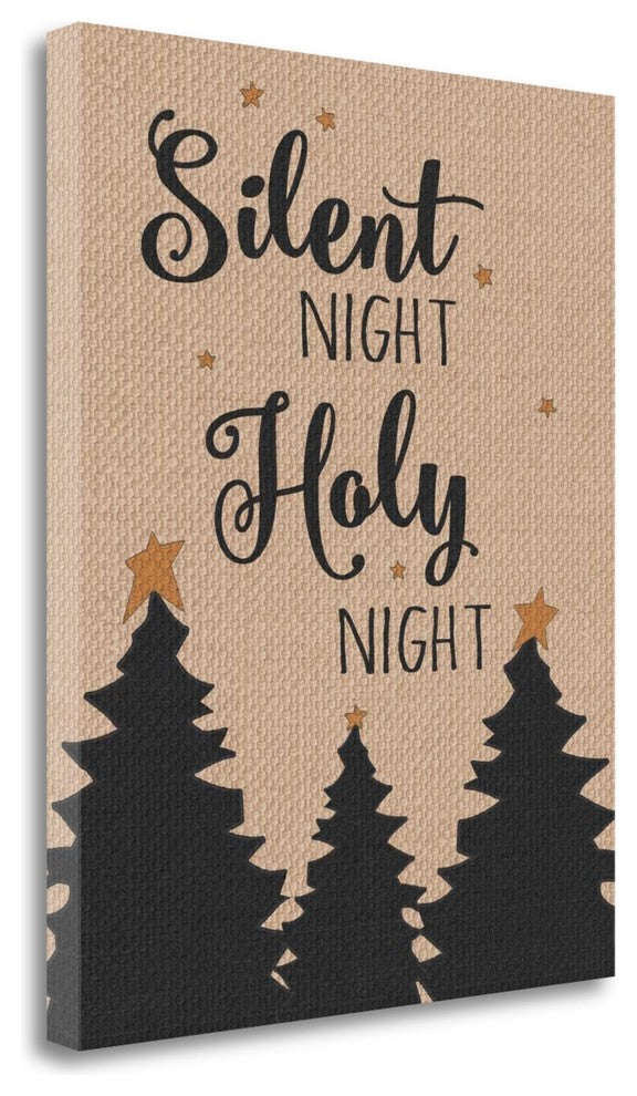 "Burlap Silent Night" By Jo Moulton, Giclee Print on Gallery Wrap Canvas