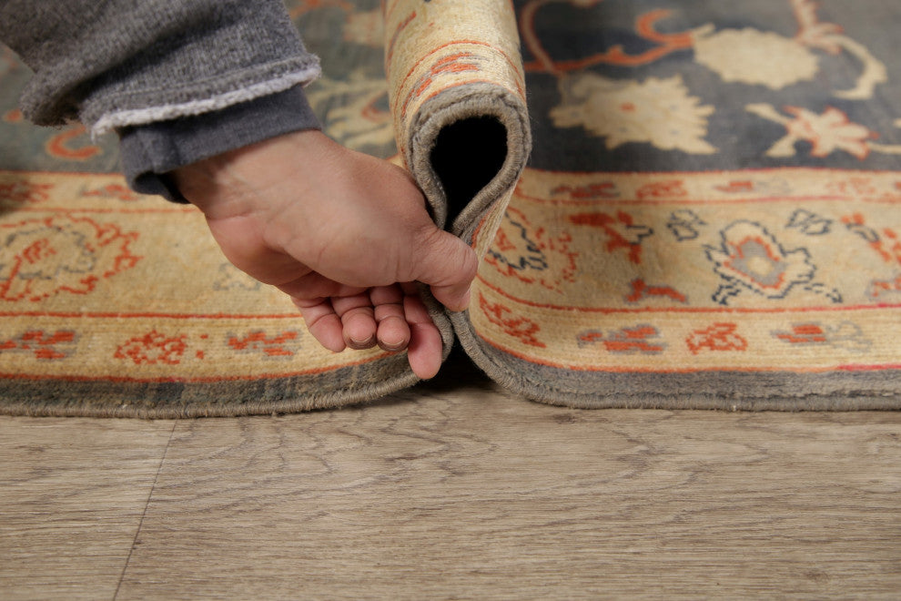 Turkish Vegetable Dye All-Over Handmade French Toile Rug Oriental, Gray, 6 X 9