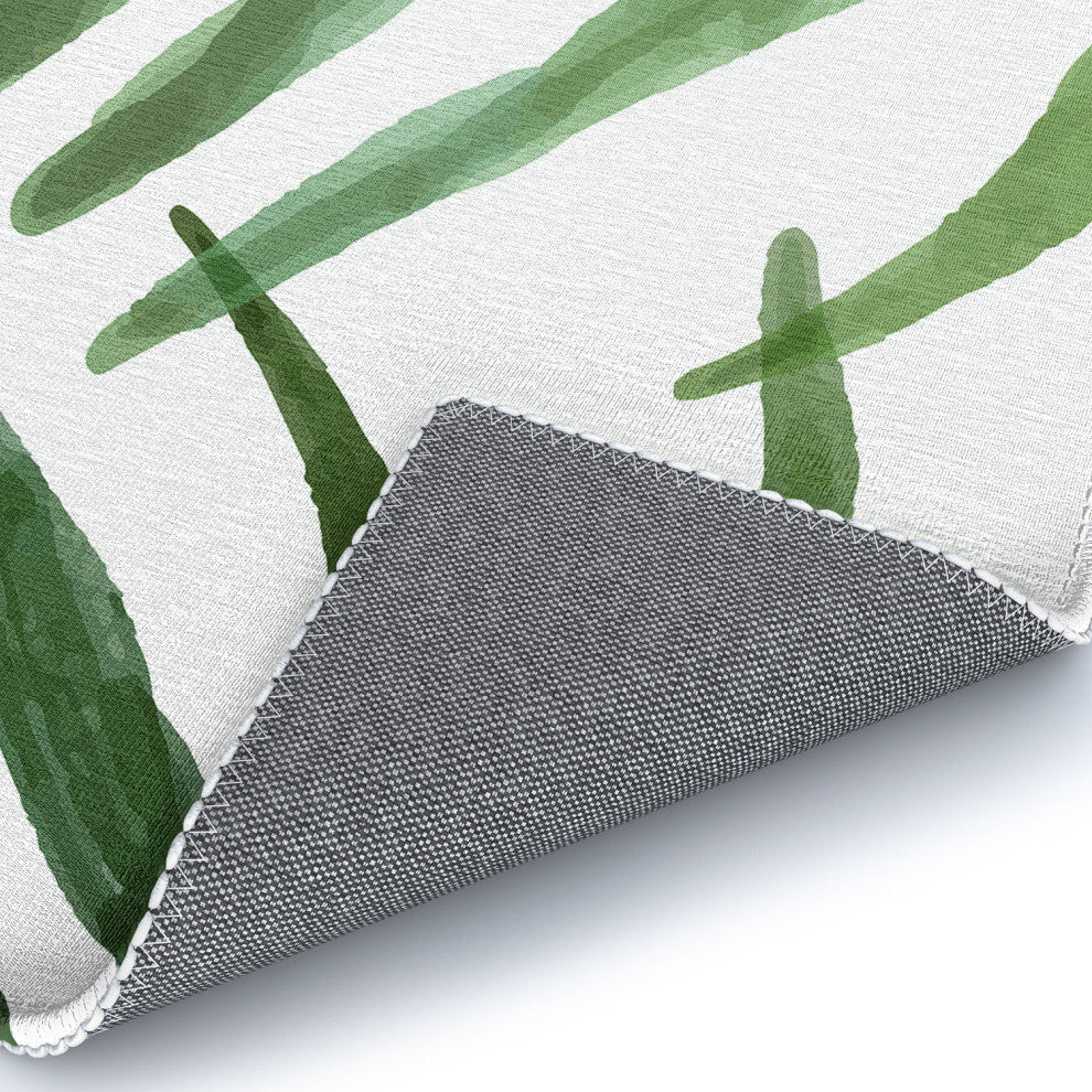 Marta Barragan Camarasa Watercolor simple leaves Area Rug