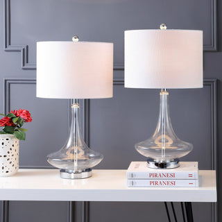 Cecile 25.5" Glass Teardrop Table Lamp, Set of 2