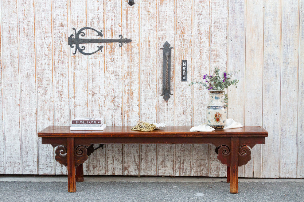 Charming Chinese Elm Ming Style Bench