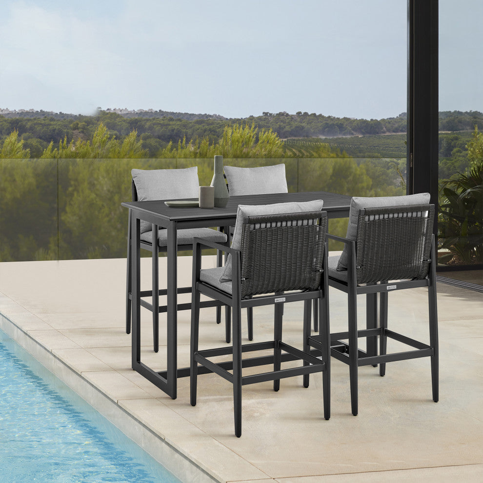 Grand Outdoor Patio Bar Height Dining Table, Aluminum