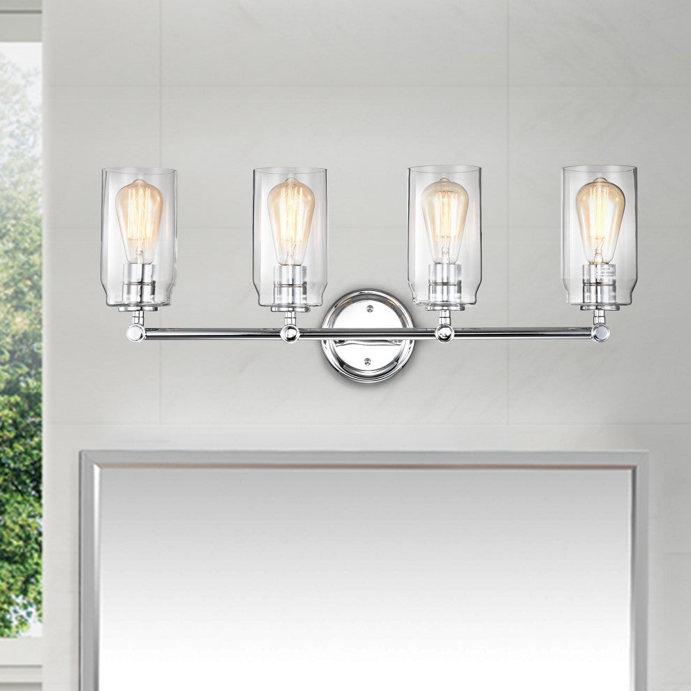 CHLOE Lighting Joyce Contemporary 4-Light Bath Vanity Fixture, Chrome