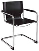 Black Leather Dining Chair Protective Coating, Chrome Legs Set of 2