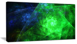 Green Rotating Polyhedron, Abstract Canvas Art Print, 40x20