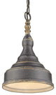 1 Light 9" Pendant, Antique Black Iron