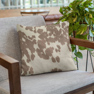 Plutus Brown Cowhide Animal Luxury Throw Pillow, 20"x36"