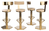 Oscar Counter Stool, Gold with Hexagonal Base