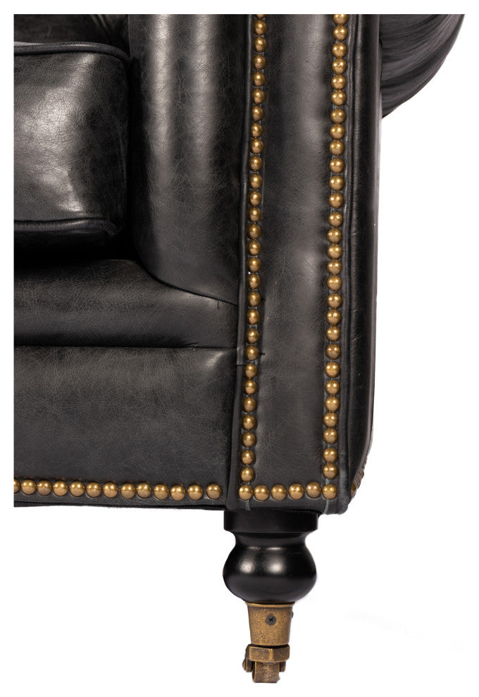 Birmingham Sofa Onyx Black Leather