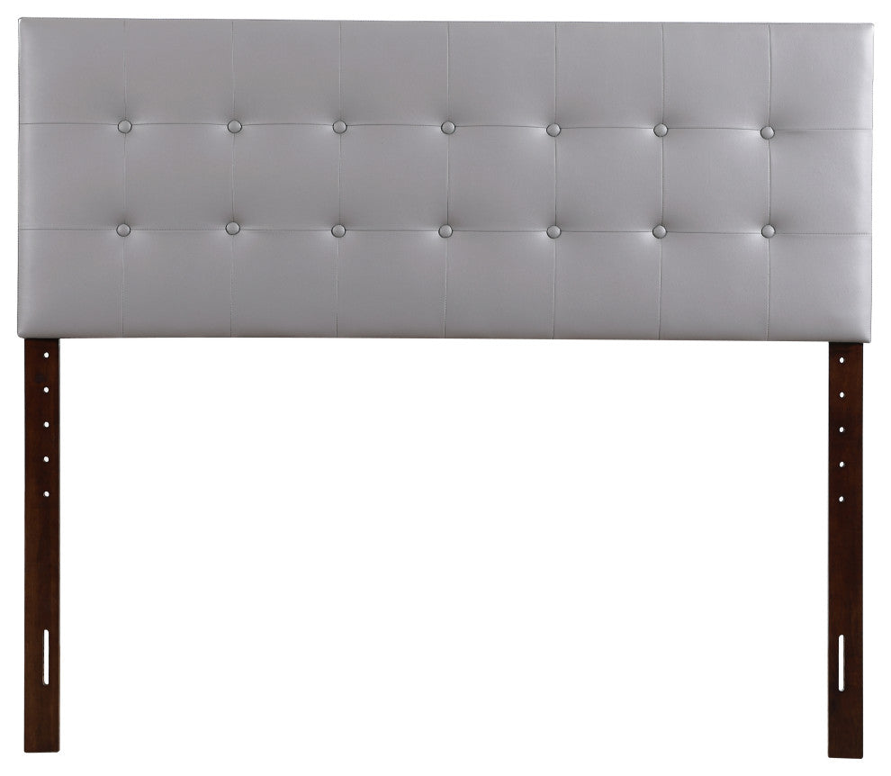 Novo 2 Faux Leather Adjustable Headboard, Light Gray, Queen