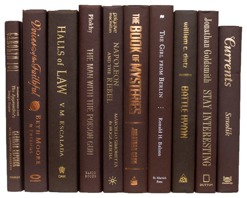 Decorative Books - Coffee Book Bundle - 1 foot of Brown Books