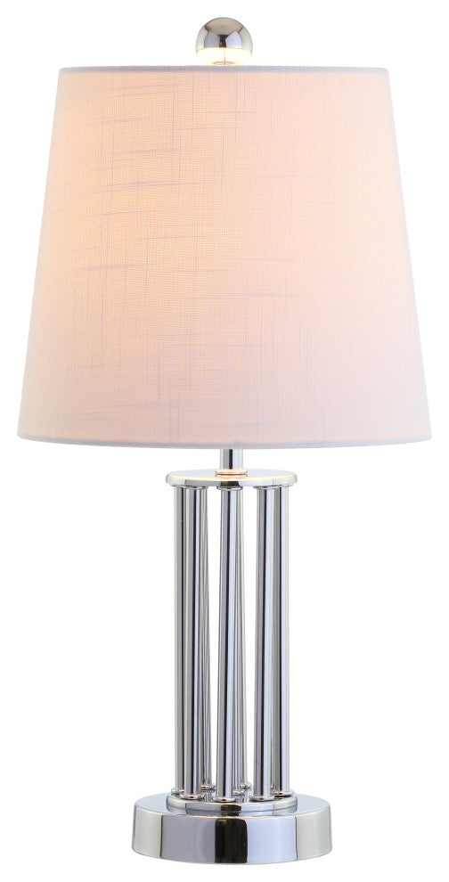 Lillian 18" Metal Mini Table Lamp, Chrome