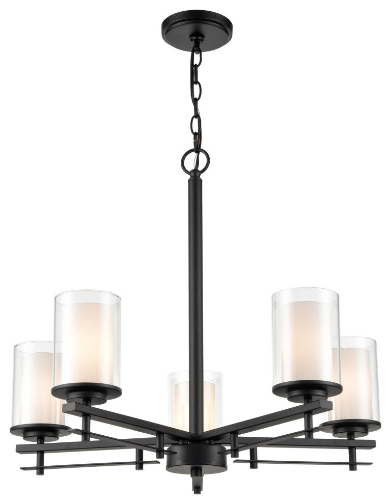 Huderson Collection 5-Light 26" Matte Black Chandelier