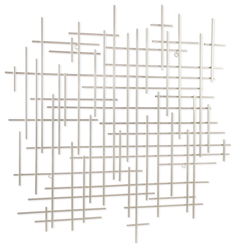 Iquara Large Silver Abstract Metal Wall Art