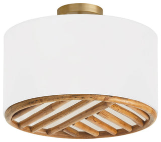 Capital Lighting 247431 Soleil 3 Light 17"W Semi-Flush Drum - Matte Brass