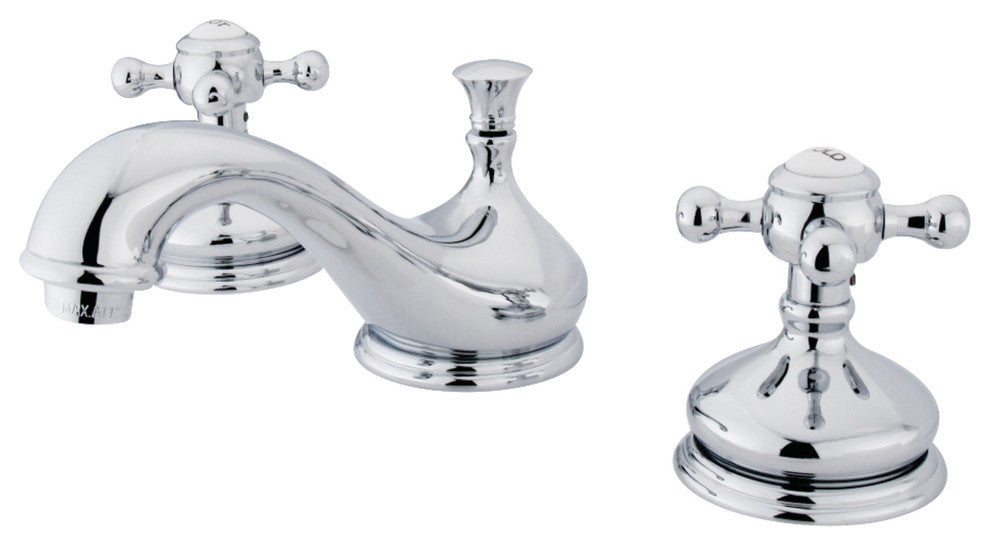 Kingston Brass Widespread Bathroom Faucet With Brass Pop-Up, Polished Chrome