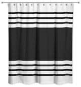 Farmhouse Stripe Shower Curtain, Black