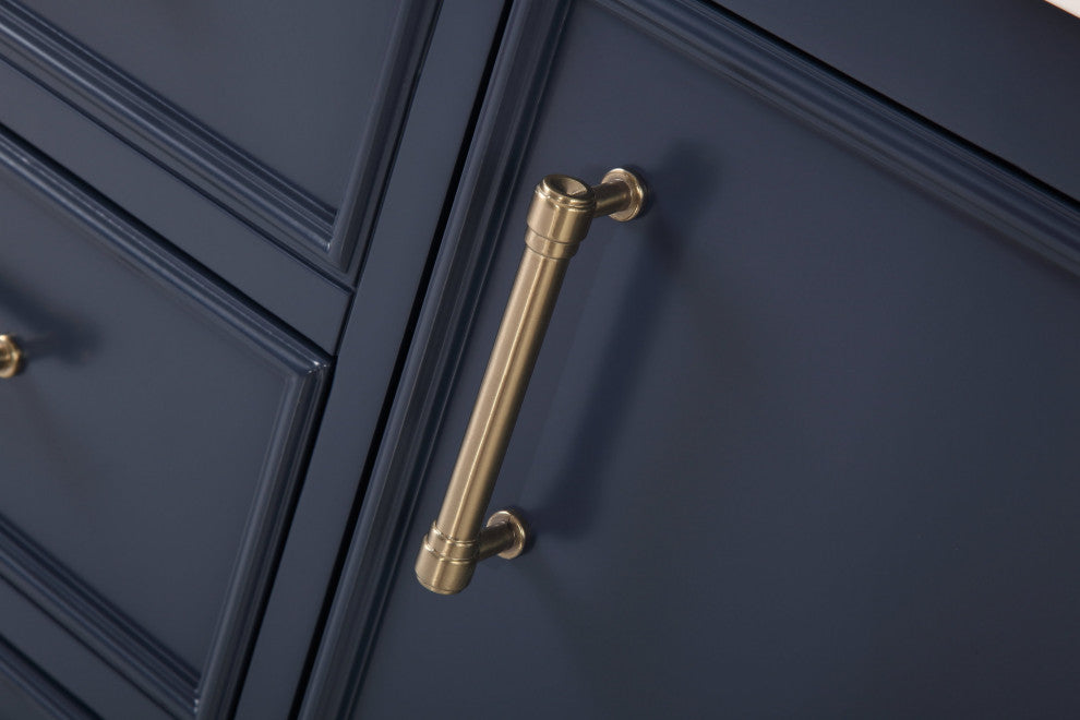 Tennant Brand Single Sink Vanity, Felton, Navy Blue, 60'', Fairy White Quartz