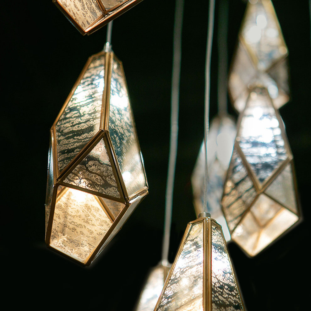 Glace Round  15-Light Multi-Drop Pendant