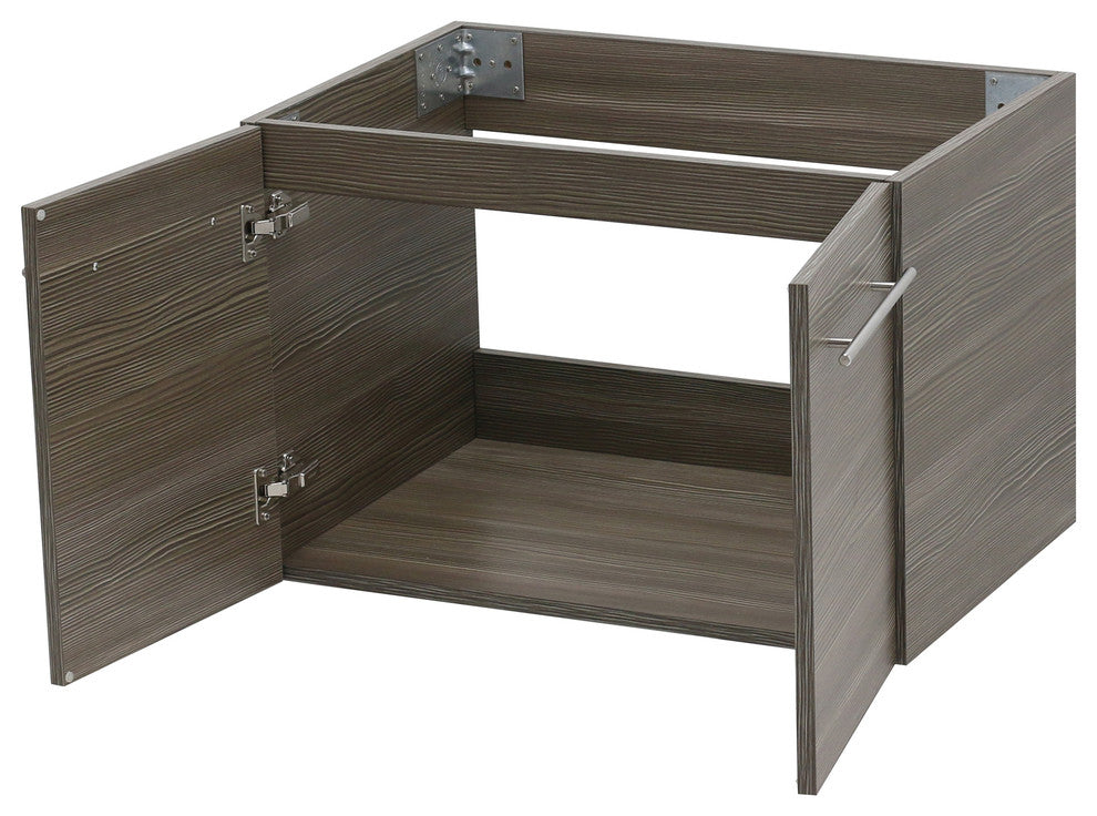 Windbay 24" Wall Mount Vanity, White Quartz Under Mount Top, Taupe Grey
