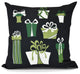 Present Time, Geometric Print Pillow, Black, 26" x 26"