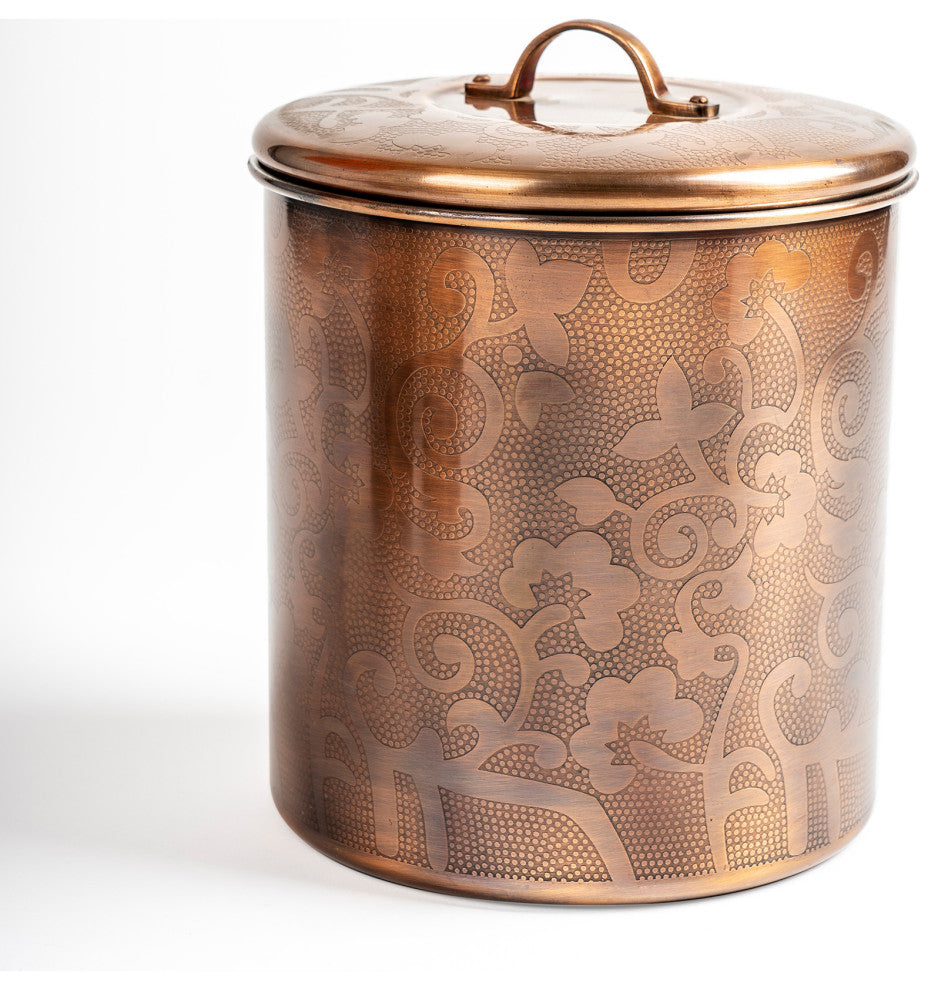 nu steel Etched Antique Copper 4 QT Canister