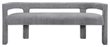 Athena Boucle Fabric Upholstered Bench, Grey, Boucle Fabric