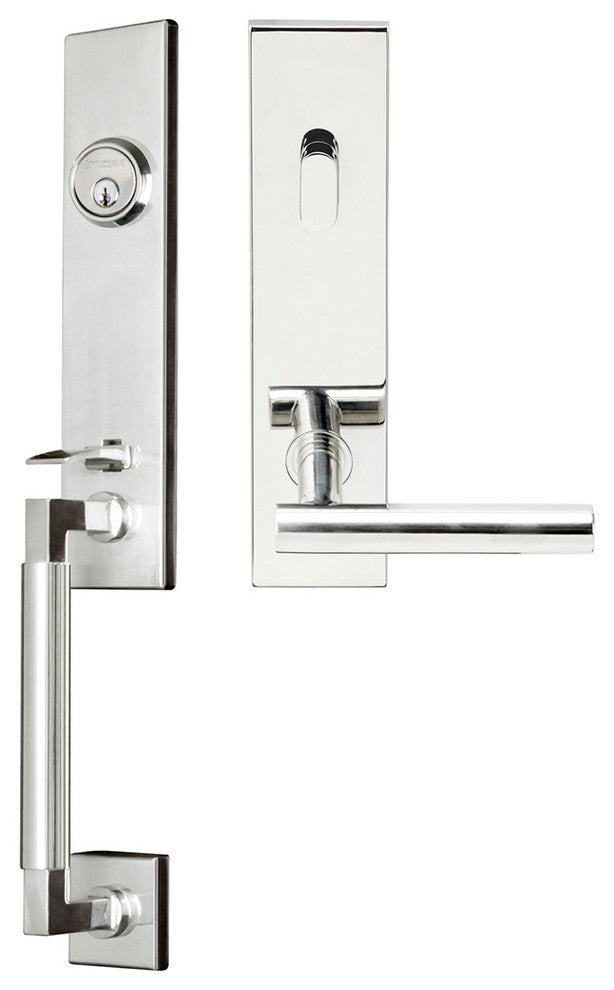 Copenhagen Lever, Tubular Dummy Handleset, Right Hand, Polished Stainless Steel