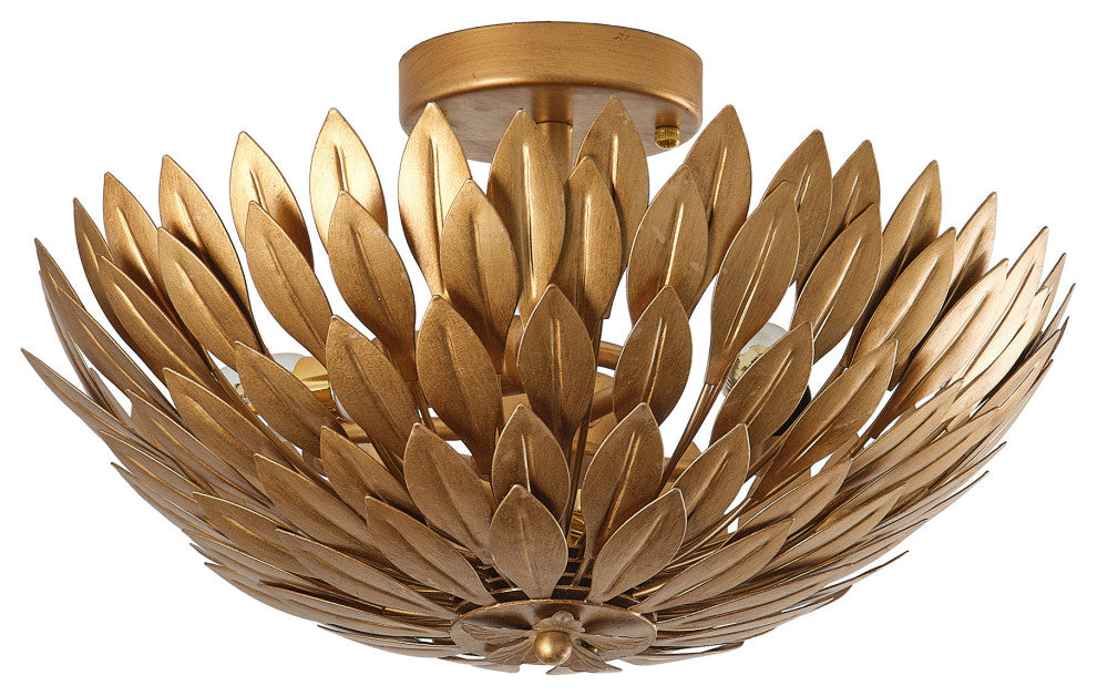 Flower Semi-Flush Mount Lighting, 3 Light