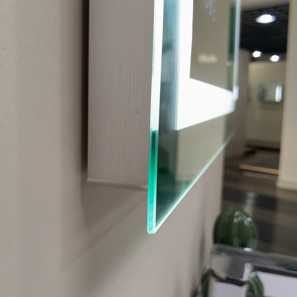 Frameless Anti-Fog Wall Mounted Dimmable LED Bath Vanity Mirror, 36" X 48"