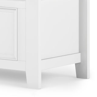 Amherst Solid Wood Small Entryway Storage Bench, White