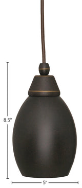 Cord Mini Pendant, Dark Granite/Dark Granite Cone Metal Shade