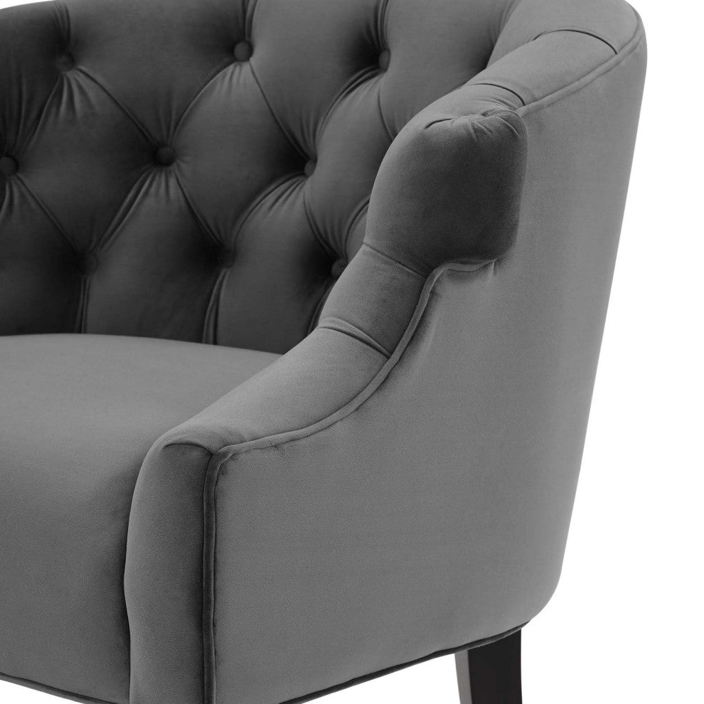 Armchair Accent Chair, Set of 2, Velvet, Gray, Modern, Lounge Hospitality
