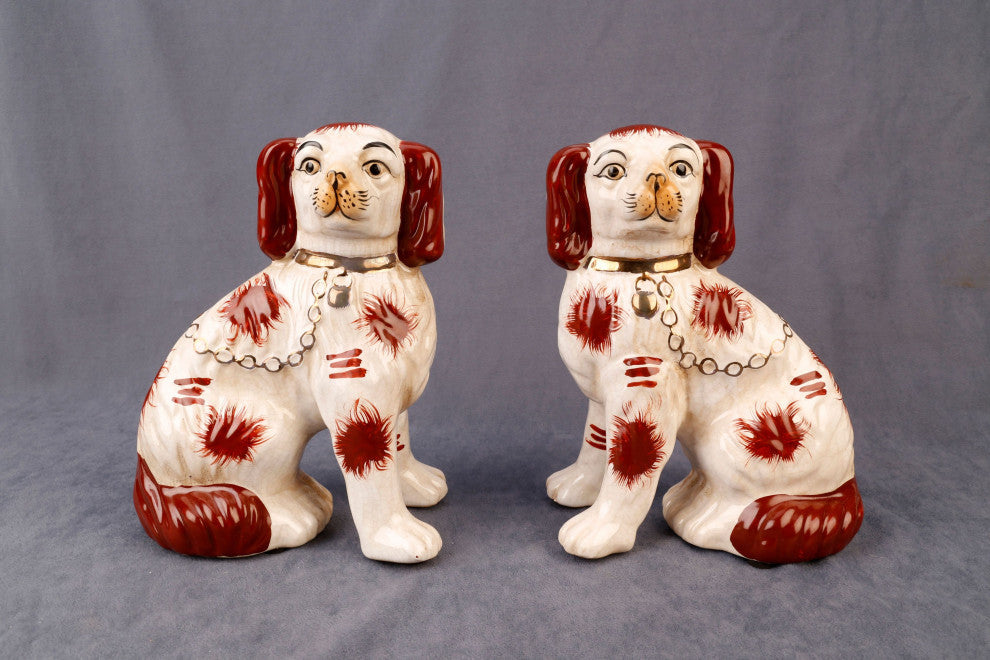Saunders Ceramic 8" Staffordshire Dog Pair