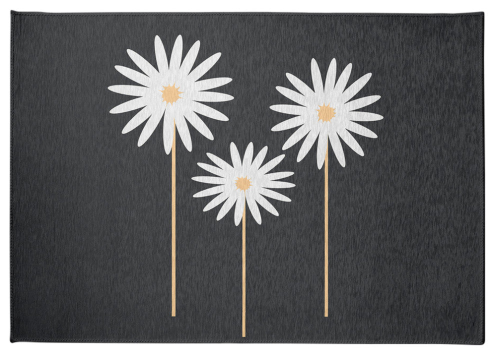 Floral Print Spring Chenille Rug, Pepper, 5'x7'