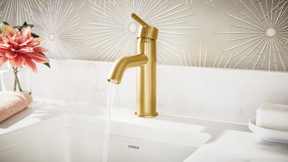 Parma 1H Bath Faucet, Metal Touch Down Drain, Deck Plate, 1.2gpm, Brushed Bronze