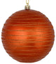 Vickerman N187618D 4" Burnished Orange Candy Finish Ball Ornament With Glitter