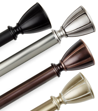 Maja 1" Curtain Rod, Bronze, 28-48"