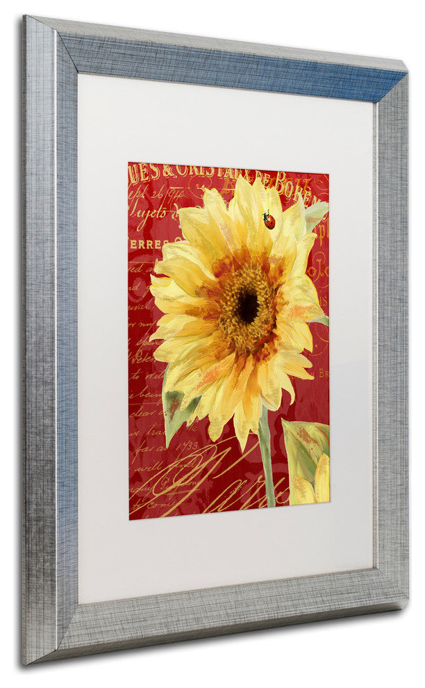 Color Bakery 'Ete Lady Bug' Matted Framed Art, Silver Frame, White Mat, 16x20