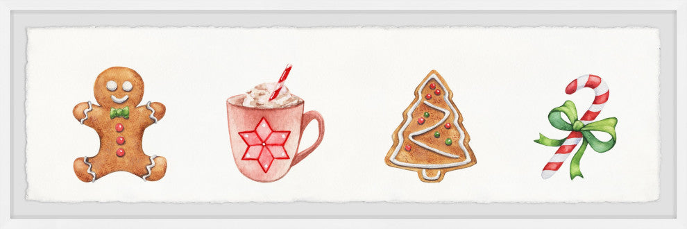 "Christmas Eve Goodies" Framed Painting Print, 45x15