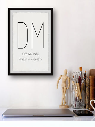 "DM Des Moines" Framed Painting Print, 30x45