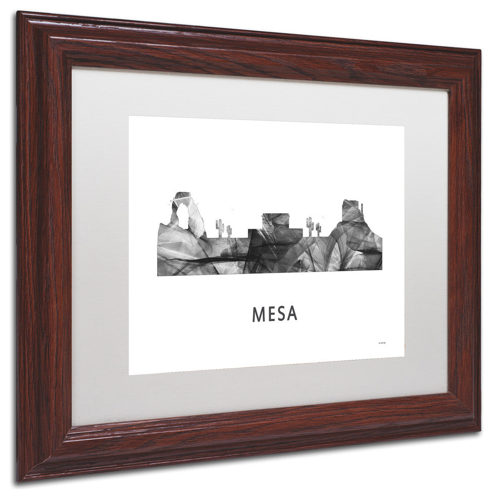 Marlene Watson 'Mesa Arizona Skyline' Matted Art, Wood Frame, White, 14x11