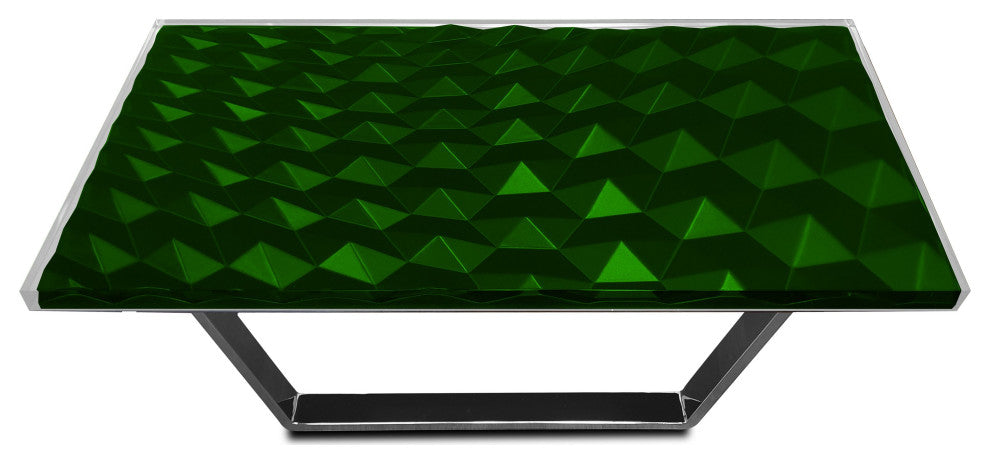 Modern Triangles Coffee Table, Green, W: 27.5"?, 70cm X L: 55.1"?, 140cm
