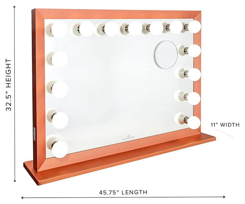 Starlight Pro Vanity Mirror with Magnifying Glass, Rose Gold, Non-Bluetooth