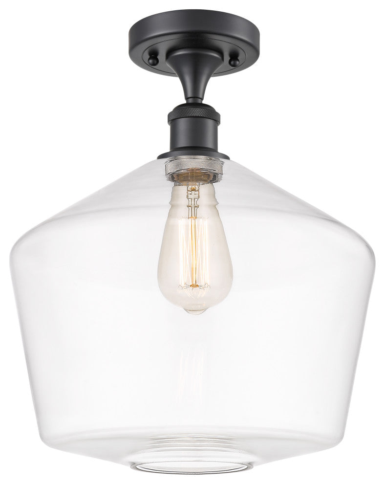 Innovations 516-1C-BK-G652-12-LED 1-Light Semi-Flush Mount, Matte Black