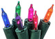 Set of 100 Multi-Color Perm-O-Snap Mini Christmas Lights 6" Spacing, Green Wire