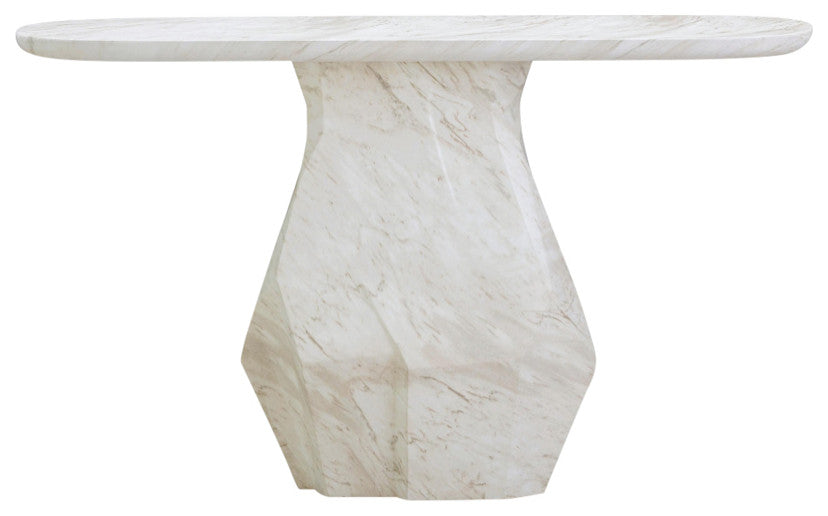 Esme Faux Marble Indoor/Outdoor Long Console Table