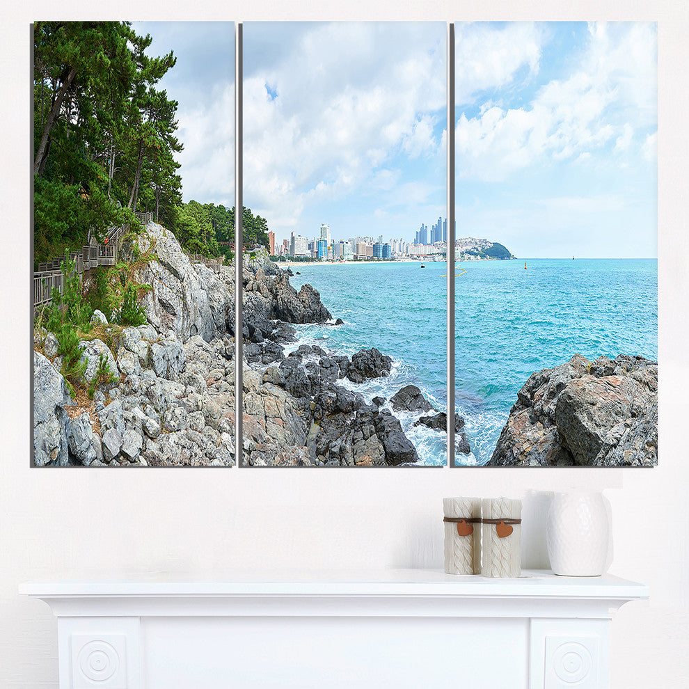 "Pathway along the Coast of Dogbane" Metal Wall Art, 3 Panels, 36"x28"